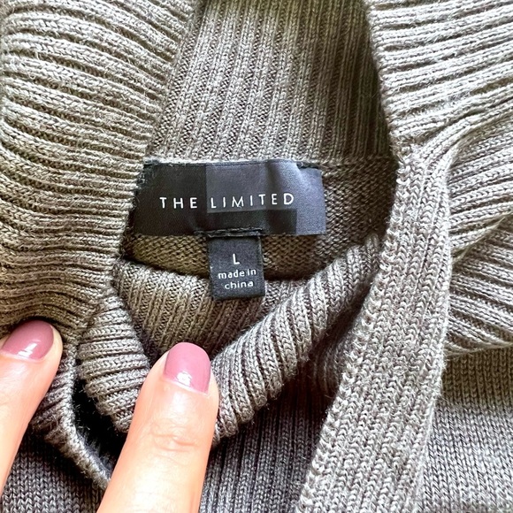 The Limited merino blend Sleeveless Cowl Neck Sweater - Charcoal Large - Picture 3 of 7